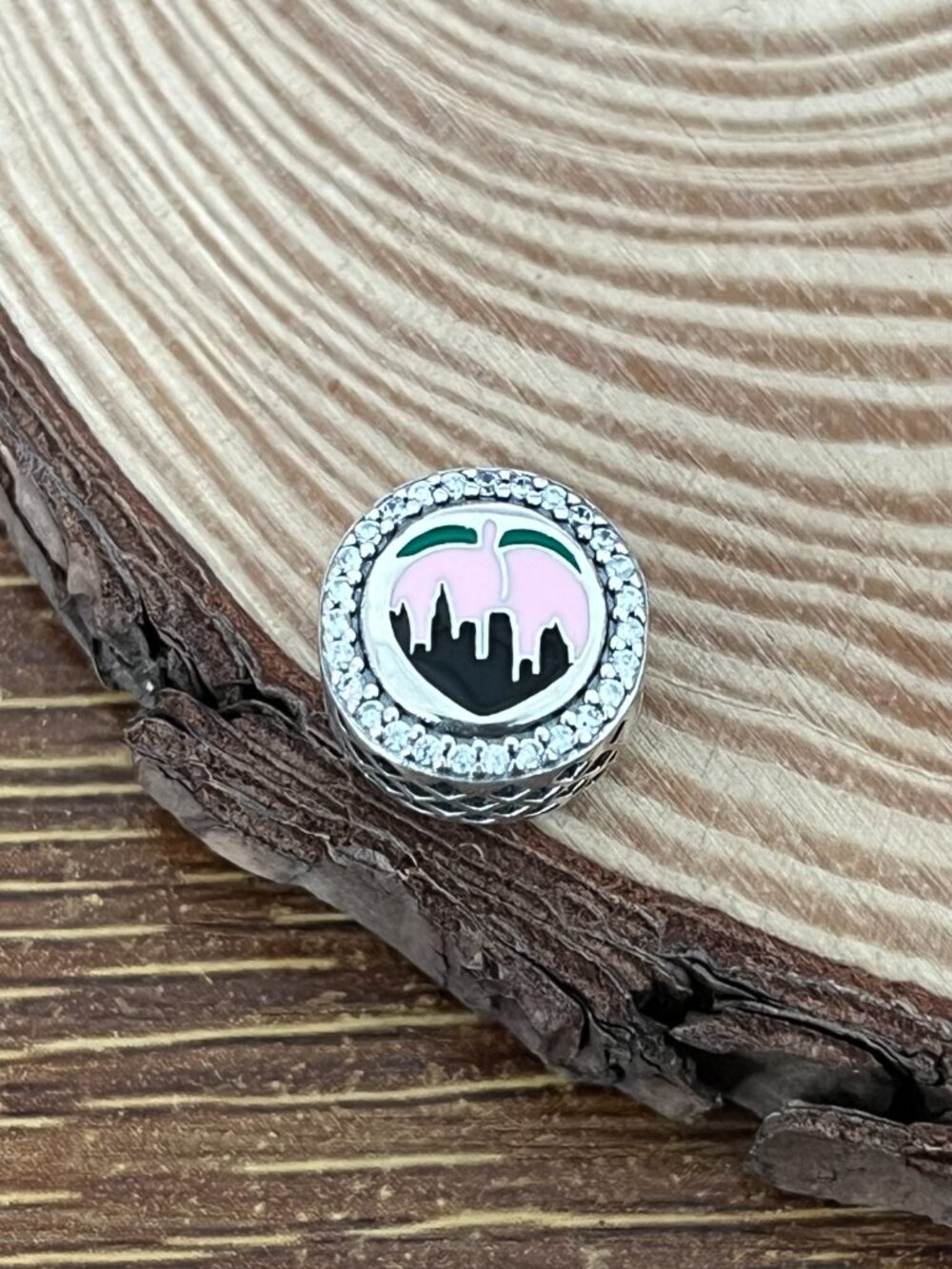 Pandora Atlanta Georgia Peach Bead S925 Silver Charm